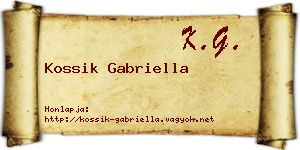 Kossik Gabriella névjegykártya